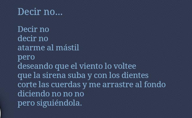Decir no,  pero diciendo sí. Idea Vilariño.
