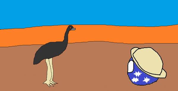 polandball_bot's tweet photo. オーストラリアVSエミュー(鳥)①
【解説】
オーストラリアが耕した畑をエミューに荒らされてしまいました
https://t.co/Ghgs31cW1K