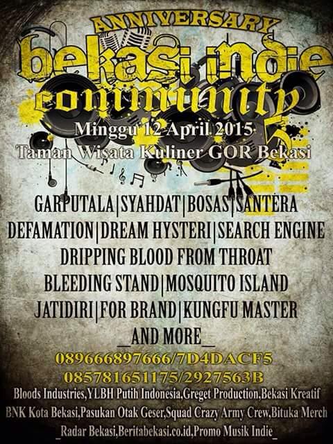 mosespandu's tweet photo. nih RT --> @Syahdat_INA: 12 april anniv @bekasiindie "Bekasi Belong To Us" at taman wisata kuliner GOR BEKASI ! http://t.co/gdiLLy0MmJ