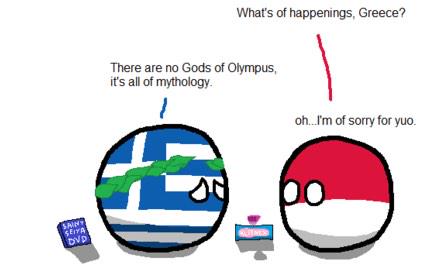 polandball_bot's tweet photo. 神様がいないという事実②
【解説】
スウェーデンの時とほぼ同じような会話。ギリシャはオリンポスの神々を、エジプトはエジプト神を信じていました。
https://t.co/R1gSxojBBn