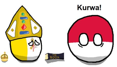 polandball_bot's tweet photo. 神様がいないという事実③
【解説】
ポ「なんだってえ！」
米国CIA調査：国民の約95%がカトリック教徒うち75%が敬虔な信者。
ポーランド・カトリック教会という教派も存在する。
https://t.co/kSVfwQZ2Je