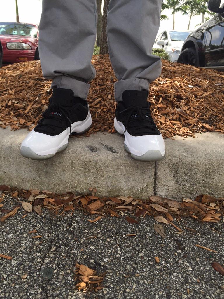 jordan 11 tuxedo on feet