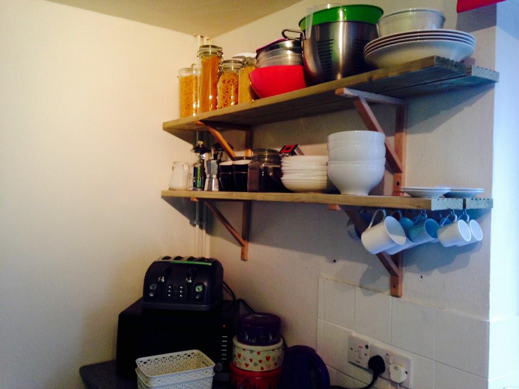 Karl_Morley_'s tweet image. Remodelled the kitchen this weekend for around £60. Chaby chic French open plan #cooksKitchen  time to cook