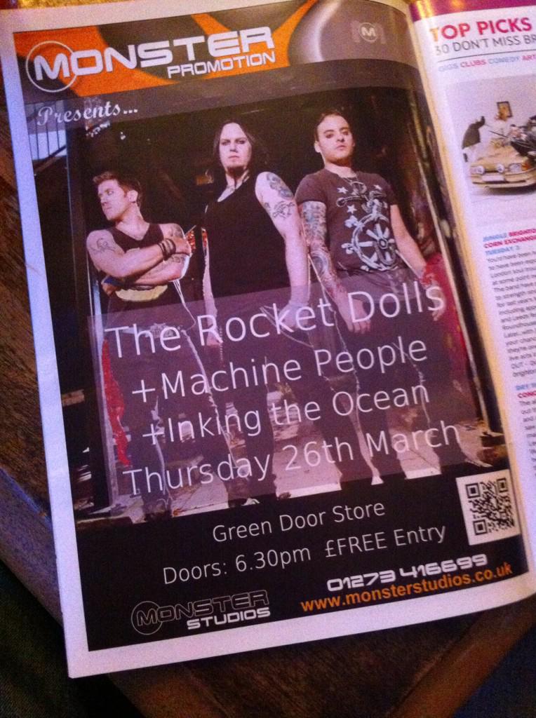 InkingTheOcean's tweet photo. 1st appearance in printed press! With the @TheRocketDolls @MachinePeople @MonsterPromote going to be an #awesome #gig http://t.co/hbOtVrK1vO