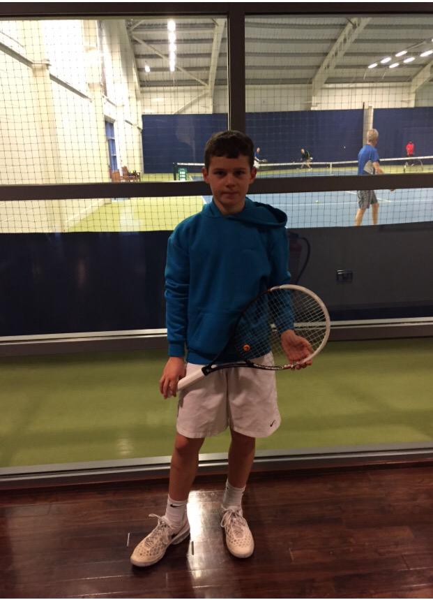 ThornburyTennis's tweet photo. @TaylorTennis_ Luke Johnson after winning a 12&amp;u tournament at Glos this weekend #win #smilenexttime http://t.co/An7AV0MwgN
