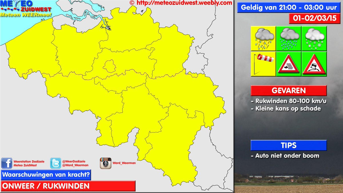 MeteoWard's tweet image. #Retweet &amp;amp; waarschuw mee!
Vanavond (felle) buien. #Onweer/#hagel/#rukwinden tot 100 km/u?!
facebook.com/MeteoZuidWestBE