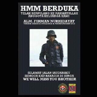 Turut berduka cita atas berpulangnya sahabat kita dari <a href="/HMM_UPI/">HMM FPTK UPI</a>
Doa kami semua menyertaimu. We'll miss you brother...