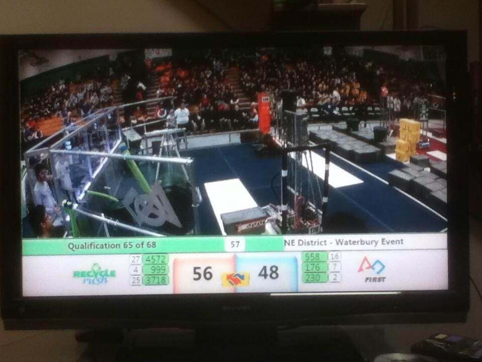Watching the <a href="/NEFIRST/">NE FIRST</a> <a href="/WtbyDistrict/">Waterbury District</a> Event today, streamed to the TV. #omgrobots #omgwaterbury