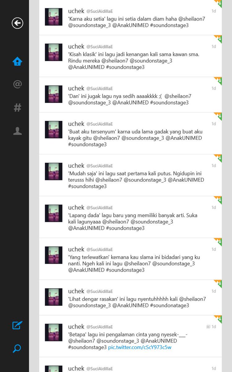 AnakUNIMED's tweet photo. Selamat buat kamu @SuciAidillaE ngedapatin 1 Tiket #SoundOnStage3-nya @SheilaOn7... Silahkan DM.. cc @SoundOnStage_3 http://t.co/iLf2L2MOHE