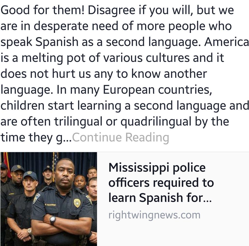 muggleborn18's tweet photo. We need more people who speak Spanish as a second language. #UNITEDWESTAND #DividedWeFall 
http://t.co/V7uzn6l5Zs http://t.co/YZFmpx6lgs