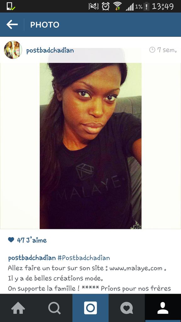 MalayeMambo's tweet photo. Merciii pour le soutient ma pote ! @PostBadChadian  tu dechires #malaye #chadi #Tchad #ndjamena #chad http://t.co/sTBbONbjMq