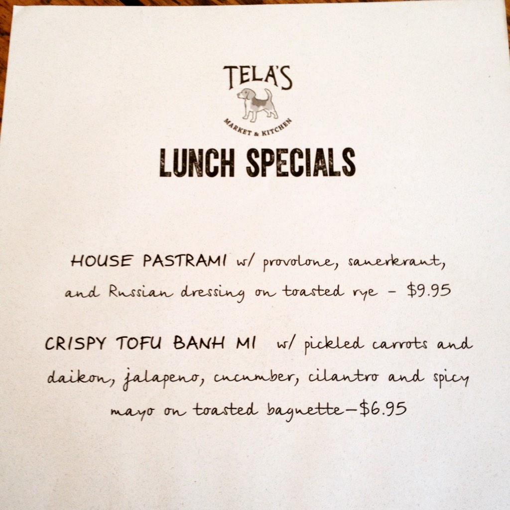 TelasMarket's tweet photo. Check it out! New lunch specials. Tofu Banh Mi and Pastrami. #Lunch menu starts at 11am daily. http://t.co/4maEfnWqio