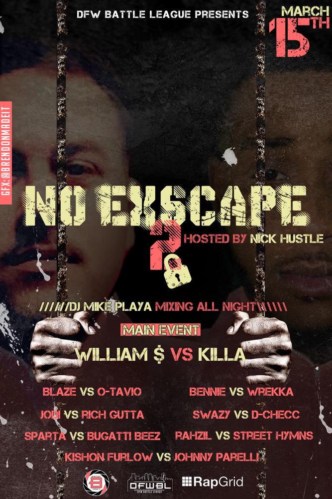 WilliamCashSign's tweet photo. Everybody needs to be in attendance 
#NoExscape2
 http://t.co/xgaa9nVg0R