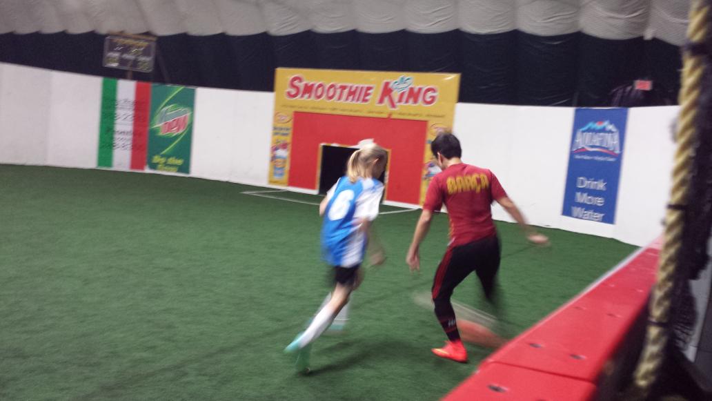SoccerMomLa's tweet photo. Got #GirlNameJake in with the "big boys" today. #hattrick #SCOR http://t.co/g9a090ItEw