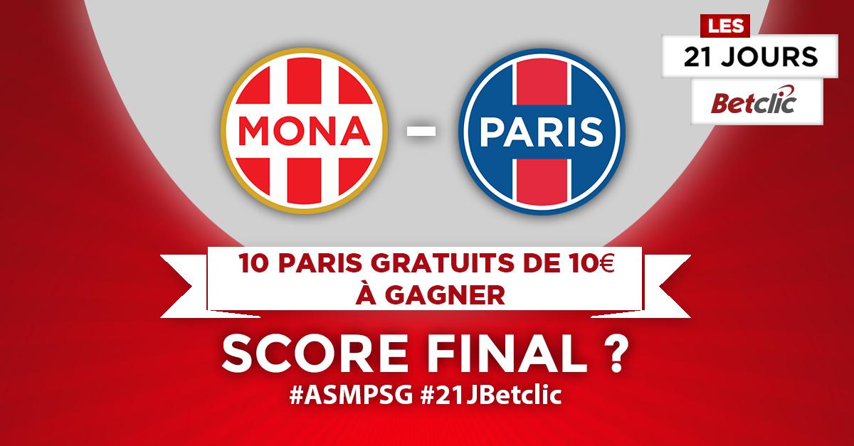 Betclic's tweet image. [#FreeBet] Quel sera le score final du match #ASMPSG ? RT + votre réponse accompagnée du hashtag #21JBetclic !