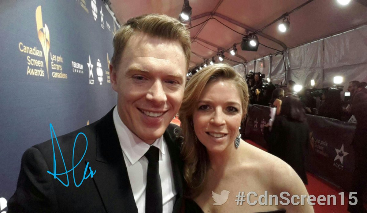 TheCdnAcademy's tweet photo. On the red carpet at the CANADIAN SCREEN AWARDS @CBC #CdnScreen15 with @DKlattenhoff http://t.co/LdQCK63kPD