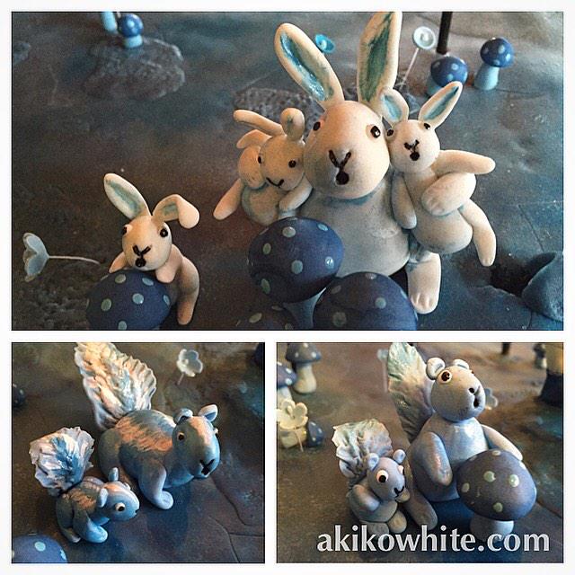 akikowhite's tweet photo. Bunnies, skunks and squirrels! Oh my! #piedpiper #cakelustration #kidlitart #gumpaste #sugarart http://t.co/y0eqCXMJma