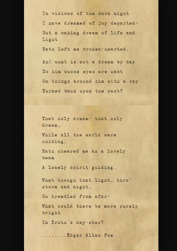 Like the poem "A Dream," written by Poe, sometimes I wish I lived in my dreams rather than in reality. #walkmyworld