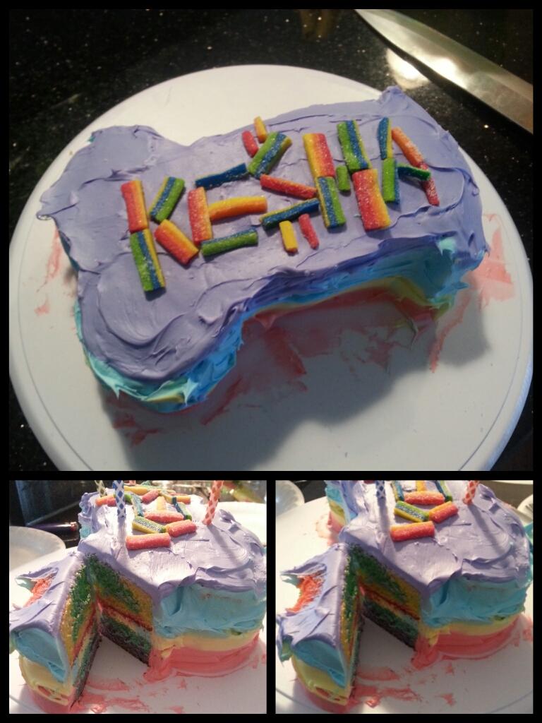 HAPPY BIRTHDAY, KESHA. I made you a penis cake will rainbow innards cause idk rraaiinnbboowwss 