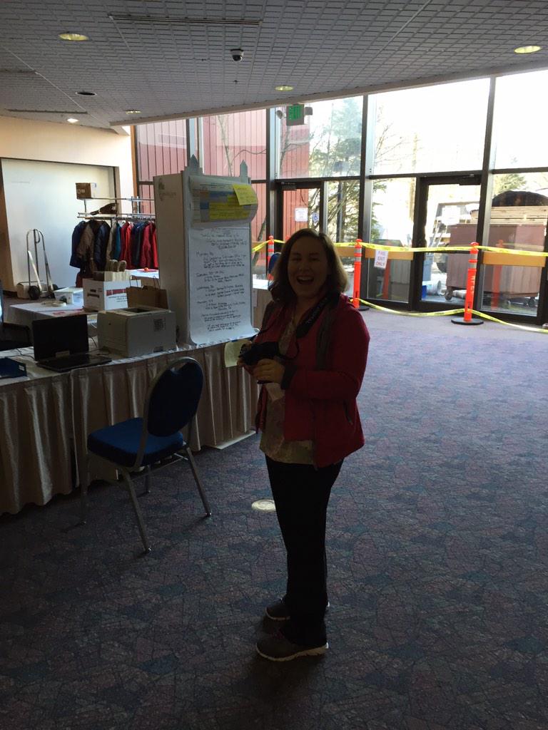 dbc_ii's tweet image. Conference photographer: caught laughing at the subject of her photos. #akla