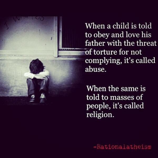 Love with the threat of eternal torture is NEVER real love.  #Atheist