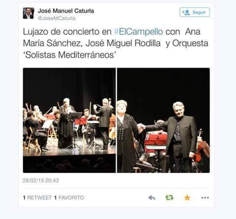 Sin lugar a dudas! Espectacular concierto con <a href="/Josemiguelrodil/">José Miguel Rodilla</a> y la gran Ana María Sánchez ayer sábado!