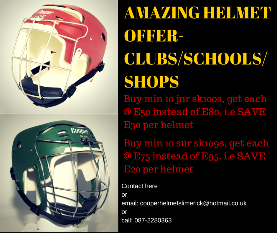 Amazing helmet offer for clubs/schools/shops. Check out the poster &amp; get in touch. #GAA RT <a href="/Daithi_Breen/">David Breen</a> @waggymc