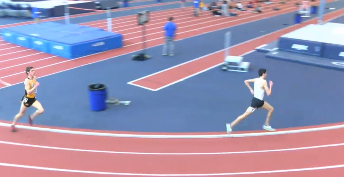 milesplit's tweet photo. Whoa! @MattMcgoey could have won the 60 w/ that kick in 3K win! US #7 8:35.53! #PTFCA http://t.co/mzeVCDmmh1 http://t.co/ZJxHNcio05