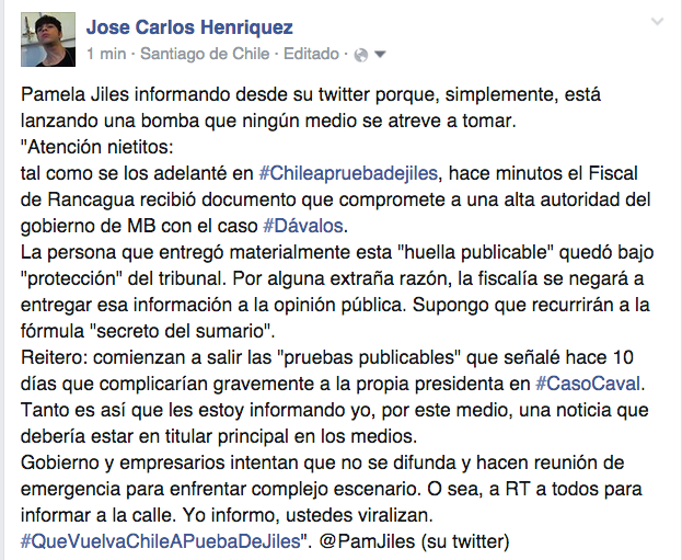 JosecarloHS's tweet photo. todxs atentxs al twitter de @PamJiles Los medios no querran informar. Que el ciber-jilismo se tome la red. DIFUNDIR!! http://t.co/pH08ITTbPE