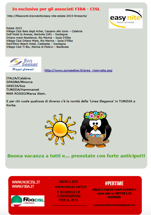 FirstLombardia's tweet photo. #pertime nuovo numero - le convenzioni per gli iscritti - #Turismo @CislNazionale @FibaCisl @ansa_viaggi http://t.co/BUymz5gQWw