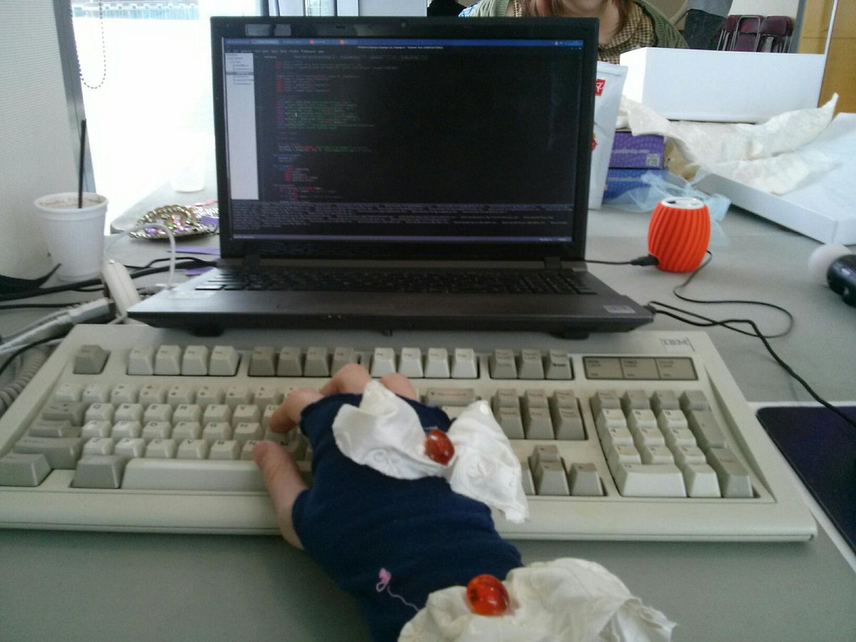 Zachariasmith's tweet photo. Programming for a magical girl simulator can only be done one way. http://t.co/wzpHwlc9ia