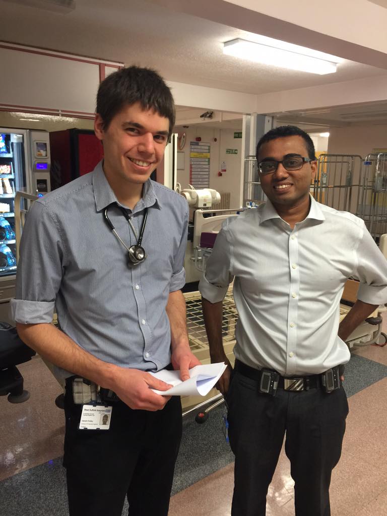 DrSteveDunn's tweet image. Hamish and Anoop and mark (not in the photo) the night team tonight #PerfectSystem