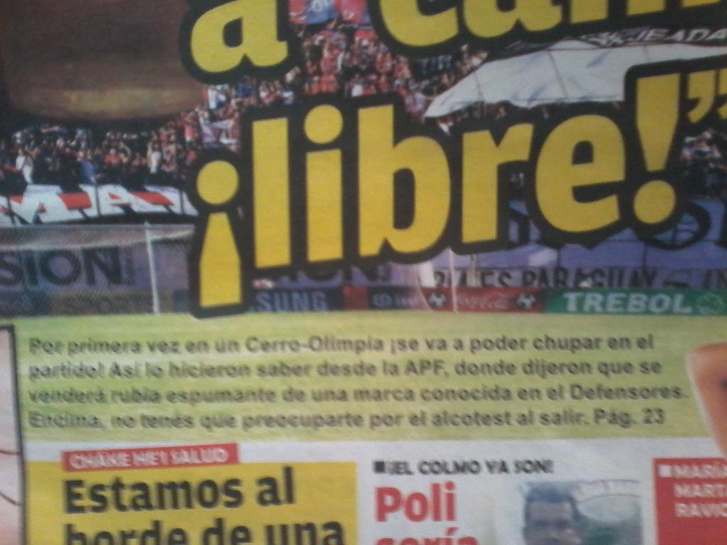 famosParaguay's tweet photo. #CanillaLibre en el clasico #CerroPorteñoVsOlimpia #NuevoRumbo x un #ParaguayMejor #Podrias ir tranquilo con la flia? http://t.co/DblSjj8x9L