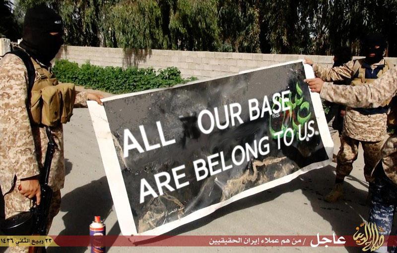 Anon404Isis's tweet photo. "All our base are belong to US." 
Not for long, All bases belongs to US
#ISIS #IslamicState http://t.co/LcoPFknqap http://t.co/945leHM2c8