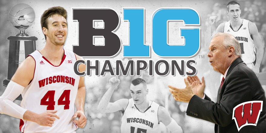 BadgerMBB's tweet photo. BIG. TEN. CHAMPS. 
#Badgers #OnWisconsin 👐 http://t.co/a7qn0G6qUw