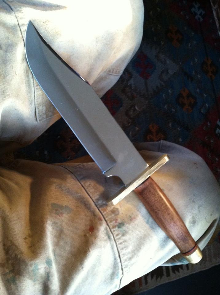 Made a little more progress on my prototype Bowie knife.  Heavy camp knife anyway ...