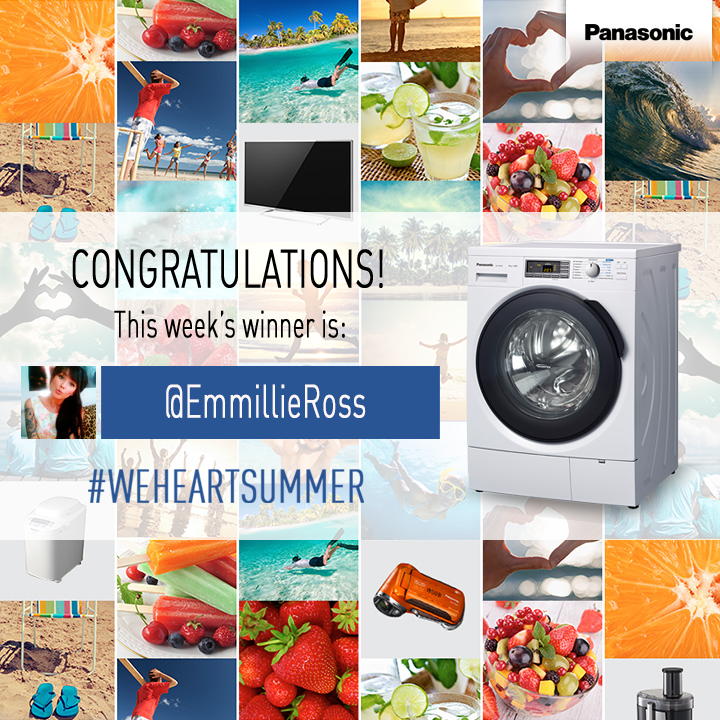 PanasonicAU's tweet photo. Thanks for all entries and congratulations @EmmillieRoss, the winner of a Panasonic washing machine! #WeHeartSummer http://t.co/vrCXgStp9O