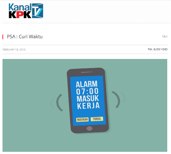 Selamat pagi! Tidak menghargai waktu merupakan salah satu tindakan korupsi lho! bit.ly/1vy309C   <a href="/KPK_RI/">KPK</a>