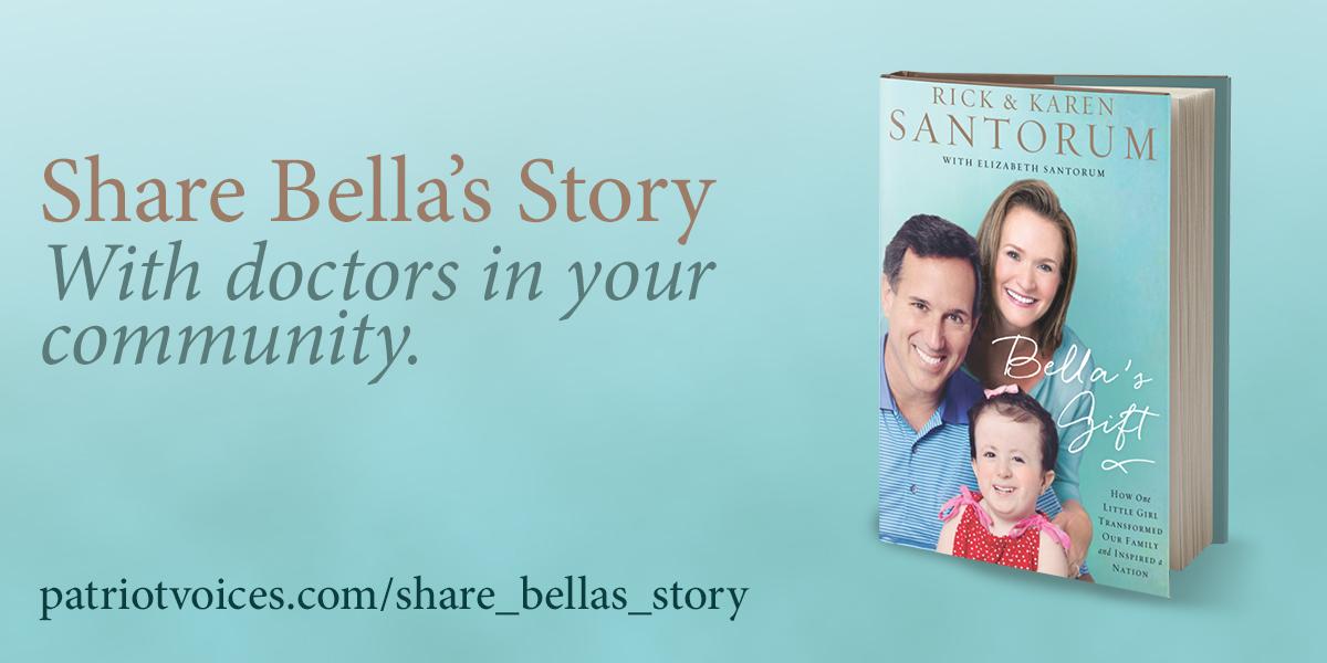 karensantorum's tweet photo. RT @Patriot_Voices: Help us share Bella's story with a doctor in your community! http://t.co/SvKlKRQCDB #BellasGift http://t.co/PXonEPo5zS