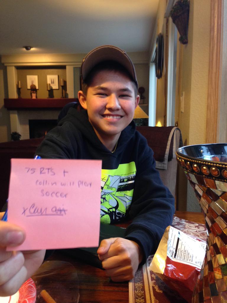 masonlh23's tweet image. If this gets 75 RT's , Collin will play soccer!!