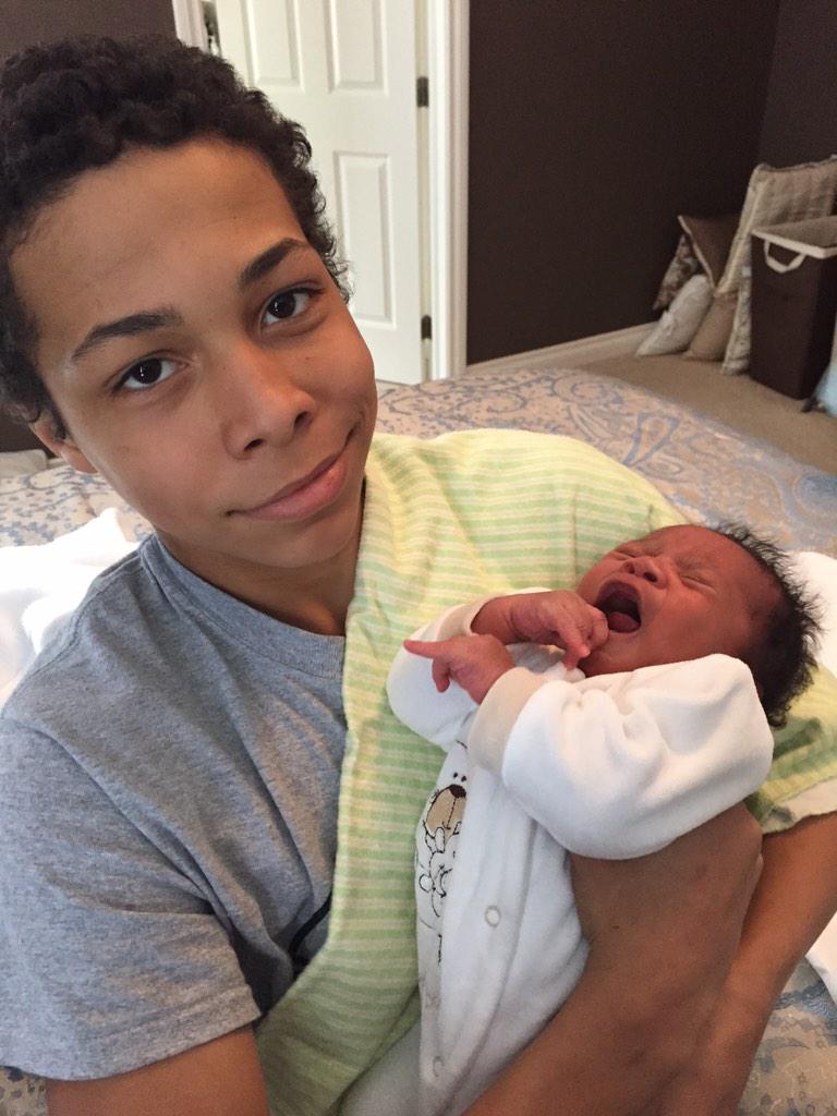 tjawls's tweet image. Adin Eugene Awls is here! Posing with big brother Cameron! Lol