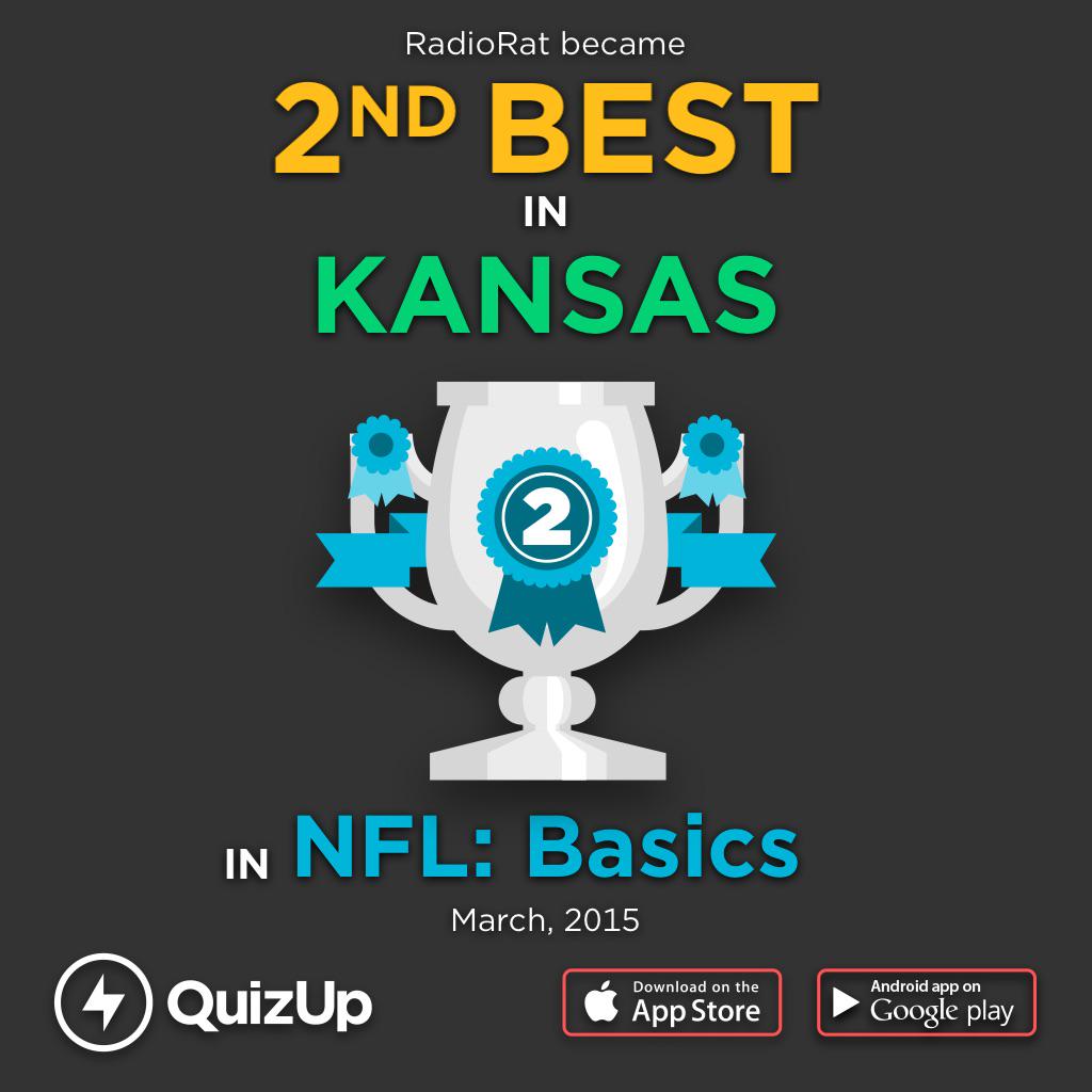 RadioRat_Net's tweet photo. Woohoo! I’m 2nd Best in NFL: Basics on @QuizUp http://t.co/xFcQ3GeFHd http://t.co/Ey3UjmiX0i