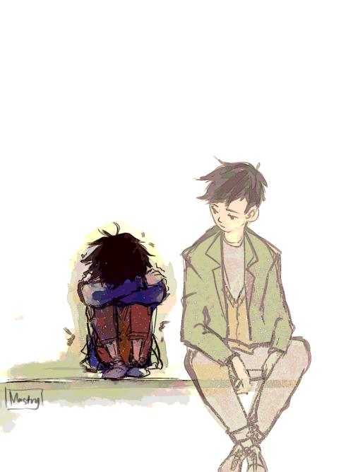 FieryGuardian's tweet image. " hey, it's okay, bud. I'm /still/ here for you. " --;