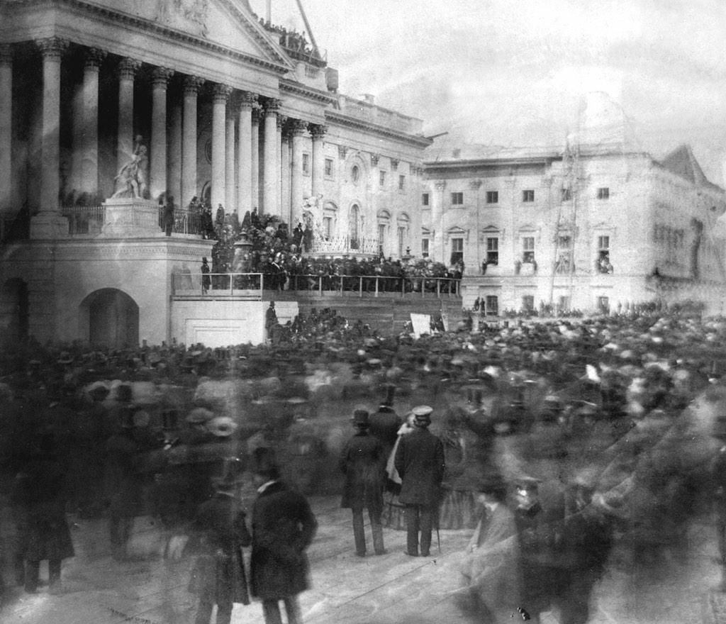 Earliest known photo of Presidential inauguration--James Buchanan, this week 1857:   #NARA