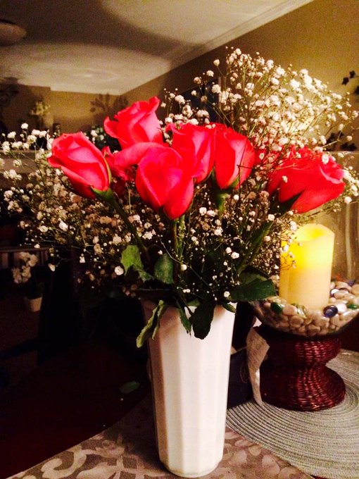 Came home to amazing pink roses  and atkins friendly pizza! #besthubbyever I love how you love me! @colbyjansenXXX<a href="/tag/besthubbyever"class="tags"><span>#besthubbyever</span></a>