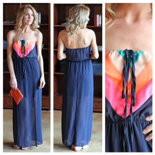 Hand_In_Pocket's tweet image. With a retro neon color block this navy maxi dress is a warm weather must have. #spring2015 #newathip #maxidress...