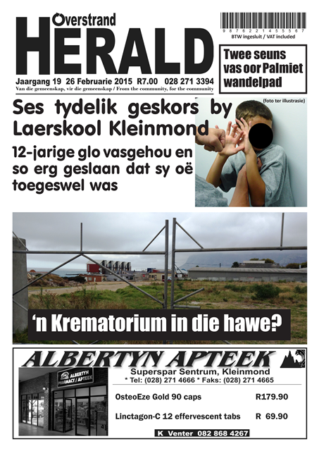 Jy kan nou Maandagoggend die jongste uitgawe per e-pos ontvang. Gaan na overstrandherald.co.za klik op newsletter