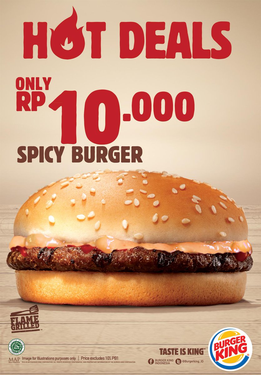HOT PROMO! “Cuma 10rb !!! Ayo ke Burger King sekarang juga ! #hotdeals “ Mari mampir kesini :D