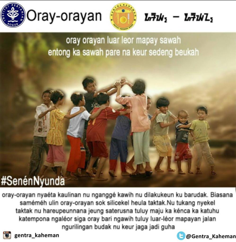 Wilujeng senen. Apal oray orayan? Oray orayan teh nyaeta kaulinan. Yuk ah #senennyunda <a href="/bemkmipb/">BEM KM IPB</a> <a href="/TweetAsrama/">Asrama PPKU IPB</a>