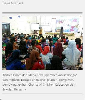 Ada kak andrea hirata, kak meda kawu, dan pengisi acara hebat lainnya